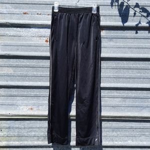 Black Pocketed Lined Athletic Pin Striped Pants